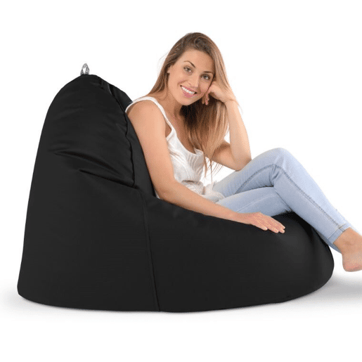 Puff Lounge Leatherette Indoor Black Happers HAPPERS