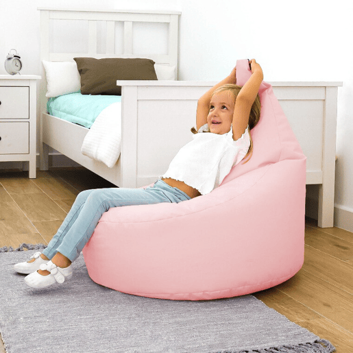 Poltrona estofada em couro sintético para interior rosa Infantil HAPPERS