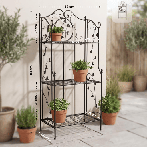 Estanteria de pie Reus Metal Negro 33X58X118 cm