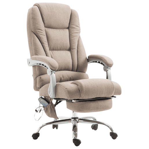 Silla de oficina masajeante Pacific en Tela Gris topo 64X68X118 cm Silla de oficina masajeante Pacific en Tela Gris topo 64X68X118 cm