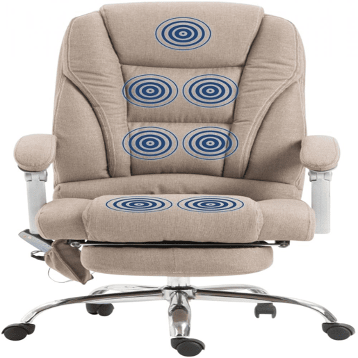 Silla de oficina masajeante Pacific en Tela Gris topo 64X68X118 cm Silla de oficina masajeante Pacific en Tela Gris topo 64X68X118 cm