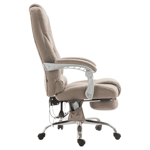 Silla de oficina masajeante Pacific en Tela Gris topo 64X68X118 cm Silla de oficina masajeante Pacific en Tela Gris topo 64X68X118 cm