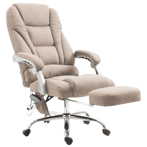 Silla de oficina masajeante Pacific en Tela Gris topo 64X68X118 cm Silla de oficina masajeante Pacific en Tela Gris topo 64X68X118 cm