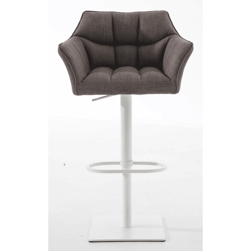 Juego de 2 taburetes de bar Damaso con tapizado de tela Gris 45X64X88 cm Juego de 2 taburetes de bar Damaso con tapizado de tela Gris 45X64X88 cm
