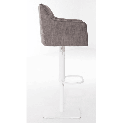 Juego de 2 taburetes de bar Damaso con tapizado de tela Gris 45X64X88 cm Juego de 2 taburetes de bar Damaso con tapizado de tela Gris 45X64X88 cm