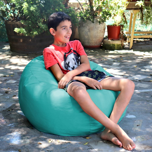 Puff Ball Leatherette Outdoor Turquoise Happers HAPPERS