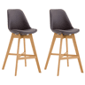 Set De 2 Taburetes Cannes En Simil Cuero Marrón 56X48X112 cm