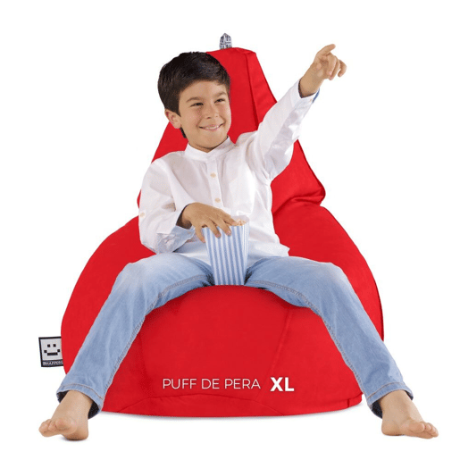 Puff Pêra Couro ecológico Vermelho XL HAPPERS