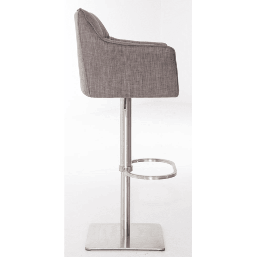 Juego de 2 taburetes de bar Damaso con tapizado de tela Gris 45X64X88 cm