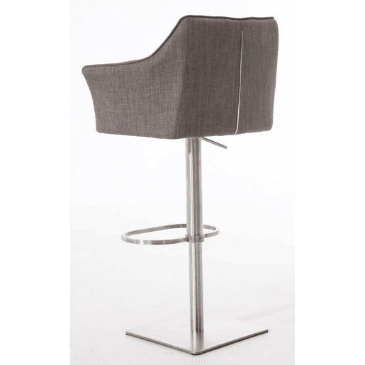 Juego de 2 taburetes de bar Damaso con tapizado de tela Gris 45X64X88 cm