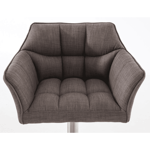 Juego de 2 taburetes de bar Damaso con tapizado de tela Gris 45X64X88 cm