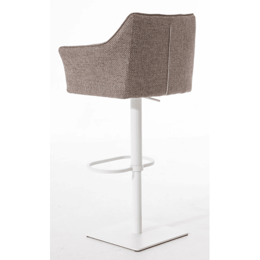 Juego de 2 taburetes de bar Damaso con tapizado de tela Marrón tierra 45X64X88 cm