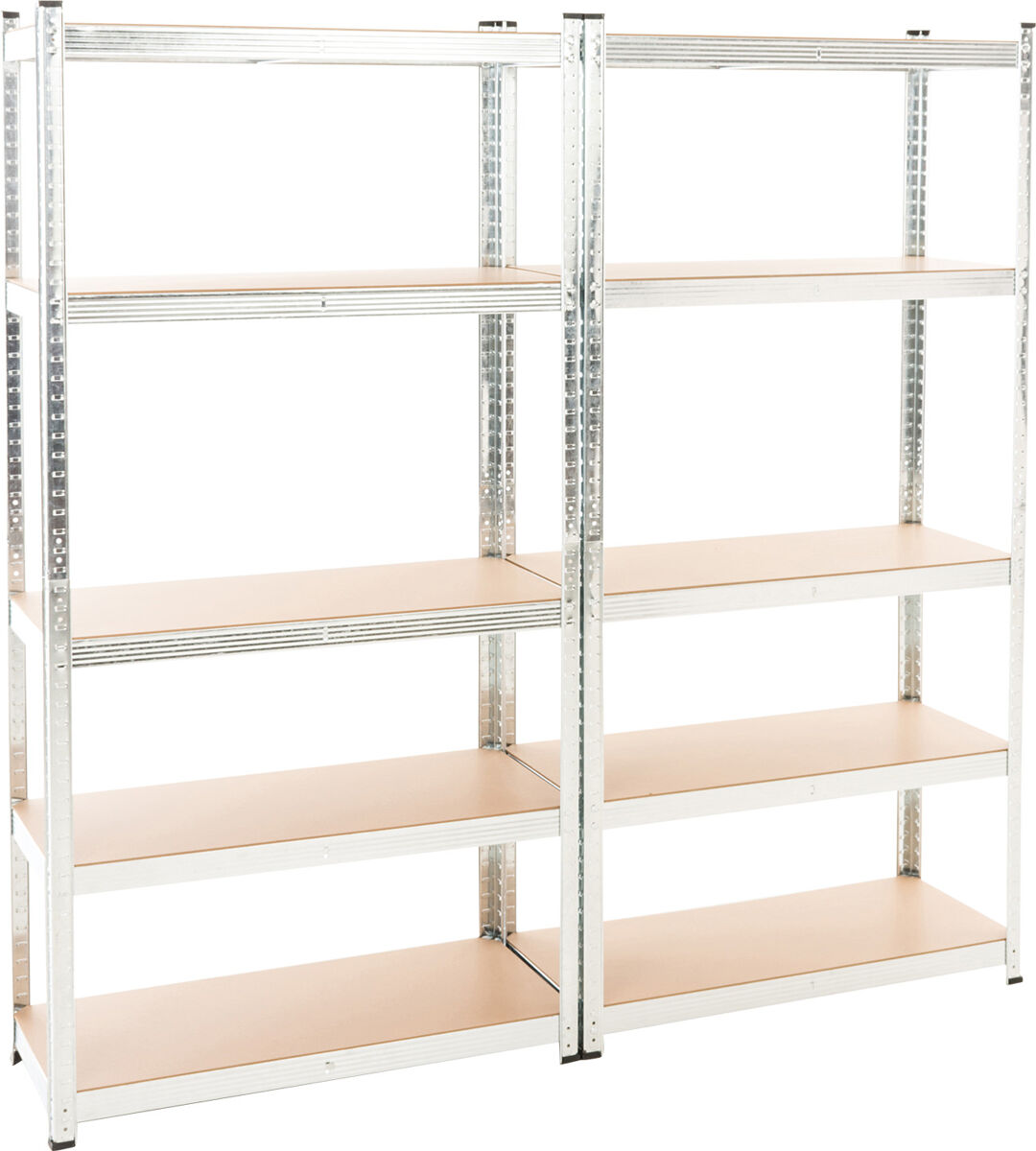 Set de 2 estanterías galvanizadas g 180x90x40 cm metal plateado 40x90x180 cm