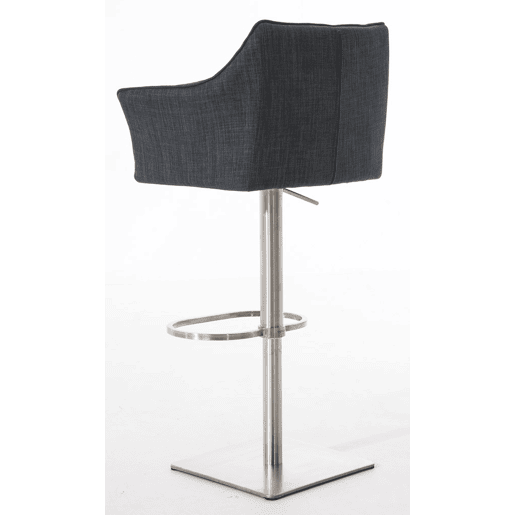 Juego de 2 taburetes de bar Damaso con tapizado de tela Gris oscuro 45X64X88 cm