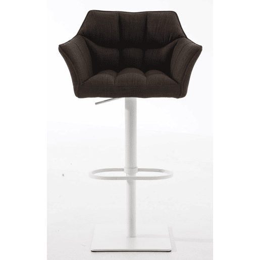 Juego de 2 taburetes de bar Damaso con tapizado de tela Marrón 45X64X88 cm