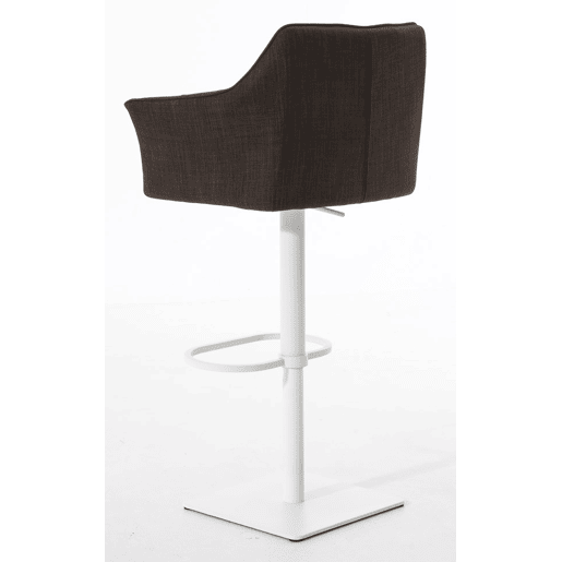 Juego de 2 taburetes de bar Damaso con tapizado de tela Marrón 45X64X88 cm