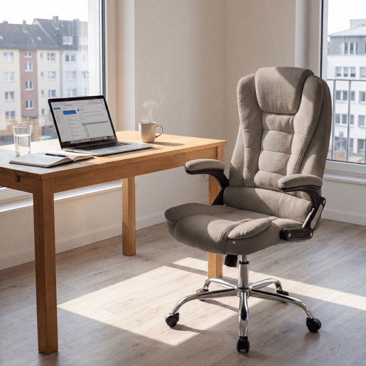 Silla de Oficina Thor de Tela Gris topo 78X69.5X113 cm