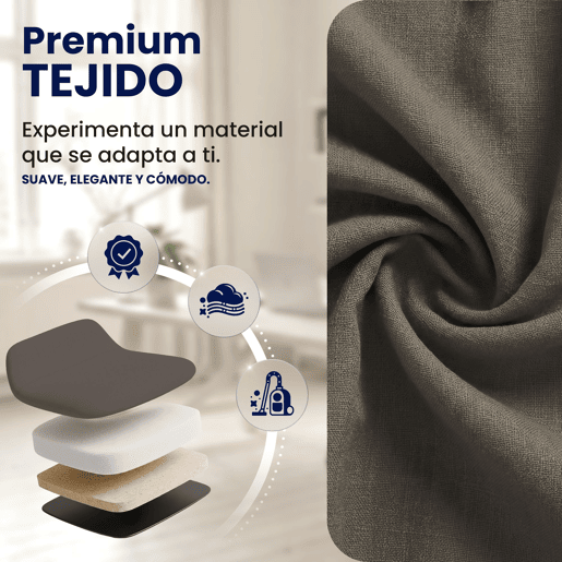 Silla de Oficina Thor de Tela Gris topo 78X69.5X113 cm