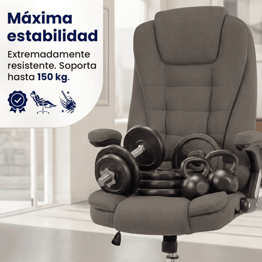 Silla de Oficina Thor de Tela Gris topo 78X69.5X113 cm