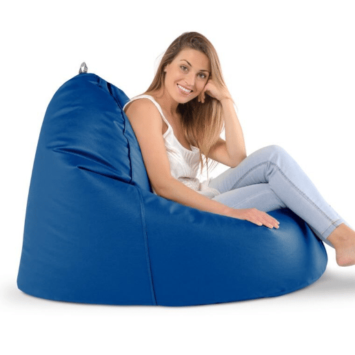 Puff Lounge Leatherette Indoor Blue Happers HAPPERS