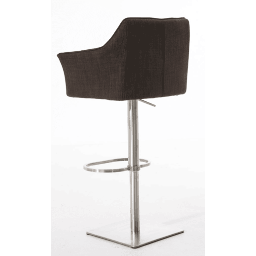Juego de 2 taburetes de bar Damaso con tapizado de tela Marrón 45X64X88 cm