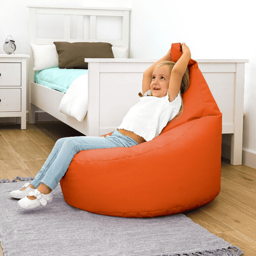Poltrona Puff Poltrona Leatherette Interior Laranja Happers Infantil HAPPERS