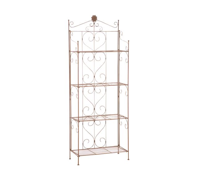 Estantería Plegable Decorativa Lenja Metal Marrón antiguo 30X60X160 cm