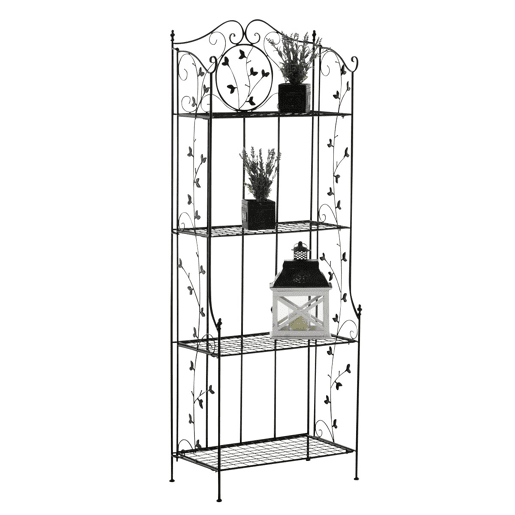 Estantería de Hierro Plegable Arona Metal Negro 33X60X158 cm