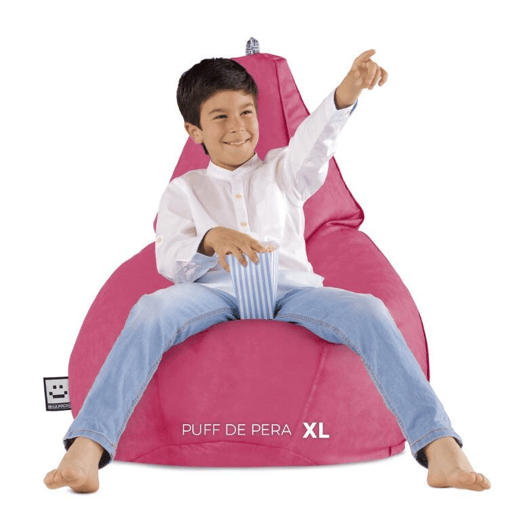 Puff Pêra Couro ecológico Fuchsia XL HAPPERS