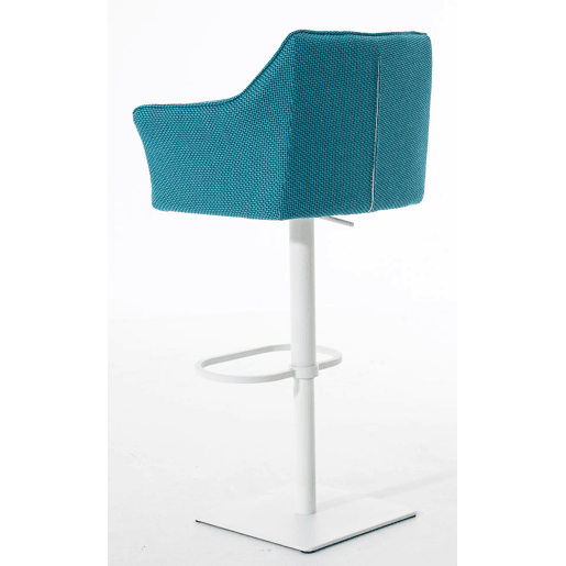Juego de 2 taburetes de bar Damaso con tapizado de tela Turquesa 45X64X88 cm
