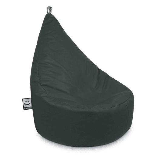 Poltrona estofada em couro sintético para interior cinza XL HAPPERS