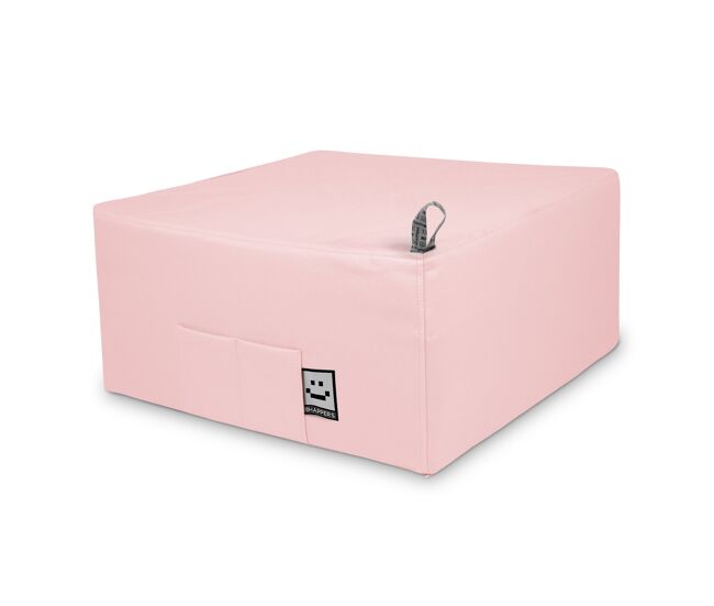 Puff cama individual para una persona polipiel rosa happers único happers