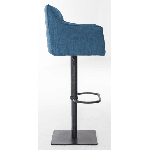 Juego de 2 taburetes de bar Damaso con tapizado de tela Azul 45X64X88 cm
