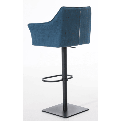 Juego de 2 taburetes de bar Damaso con tapizado de tela Azul 45X64X88 cm
