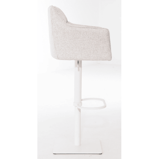 Juego de 2 taburetes de bar Damaso con tapizado de tela Marfil 45X64X88 cm