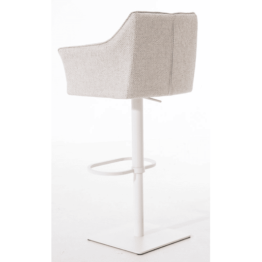 Juego de 2 taburetes de bar Damaso con tapizado de tela Marfil 45X64X88 cm
