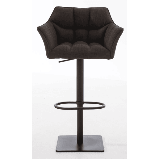 Juego de 2 taburetes de bar Damaso con tapizado de tela Marrón 45X64X88 cm