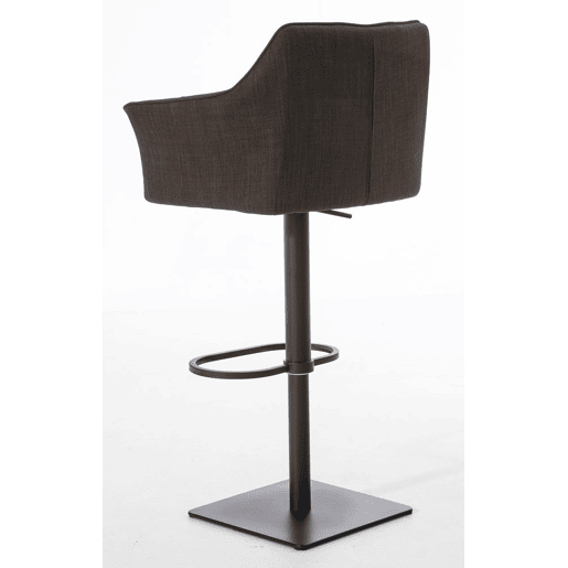 Juego de 2 taburetes de bar Damaso con tapizado de tela Marrón 45X64X88 cm