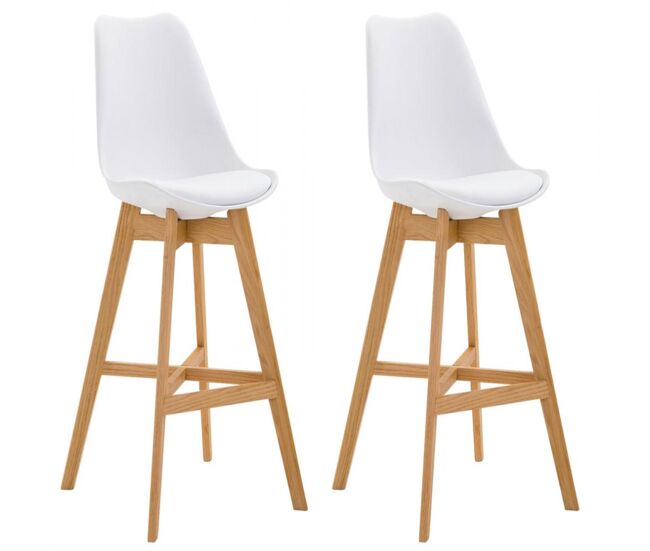 Set de 2 taburetes cannes ~ asiento en polipropileno 48x56x112 cm