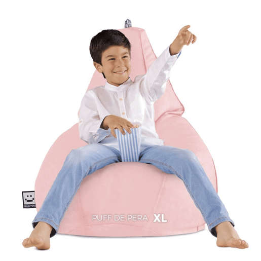 Puff Pêra Couro ecológico Rosa XL HAPPERS