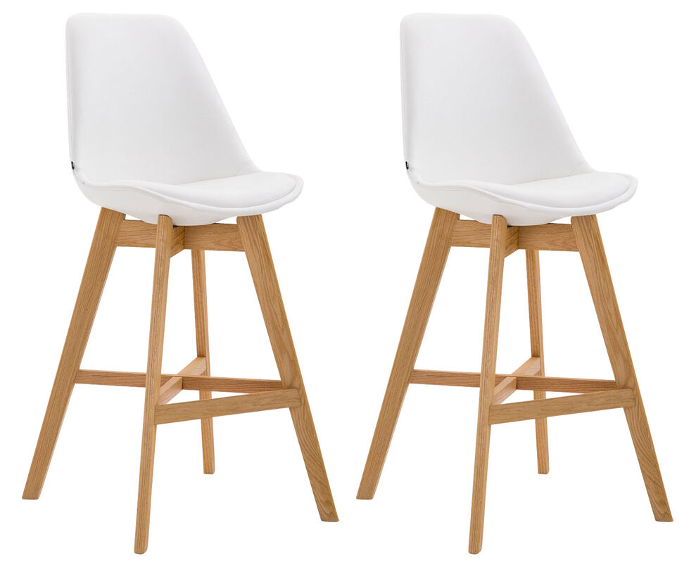 Set de 2 taburetes cannes en simil cuero 48x56x112 cm