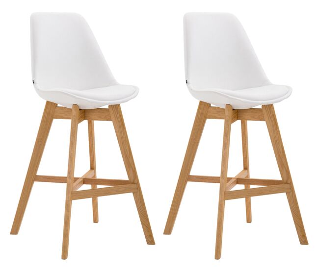 Set de 2 taburetes cannes en simil cuero 48x56x112 cm
