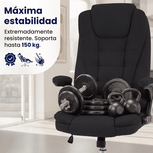 Silla de Oficina Thor de Tela Negro 78X69.5X113 cm