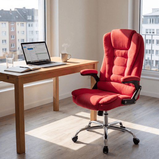 Silla de Oficina Thor de Tela Rojo 78X69.5X113 cm