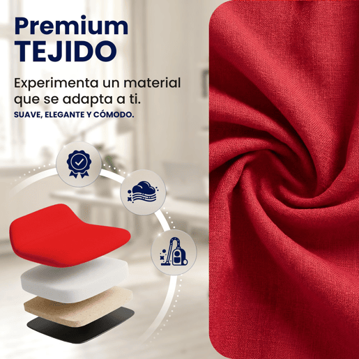 Silla de Oficina Thor de Tela Rojo 78X69.5X113 cm