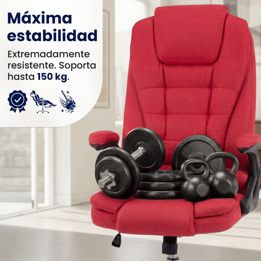 Silla de Oficina Thor de Tela Rojo 78X69.5X113 cm