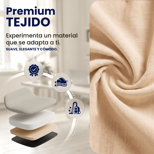 Silla de Oficina Thor de Tela Crema 78X69.5X113 cm