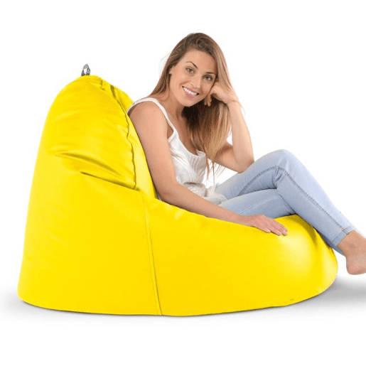 Puff Lounge Leatherette Interior Yellow Happers HAPPERS Puff Lounge Leatherette Interior Yellow Happers HAPPERS