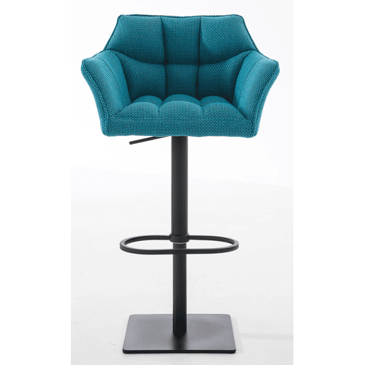 Juego de 2 taburetes de bar Damaso con tapizado de tela Turquesa 45X64X88 cm