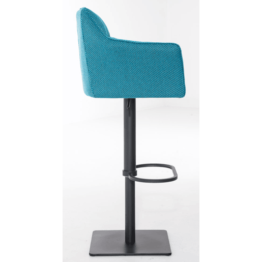 Juego de 2 taburetes de bar Damaso con tapizado de tela Turquesa 45X64X88 cm